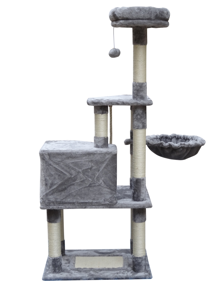 Picture of Qpets CT-202 Qpets 58'' Cat Tree, Stable Cat Tower with Scratching Posts, Big Cat Condo, Play House for Medium Cat or Big Cat