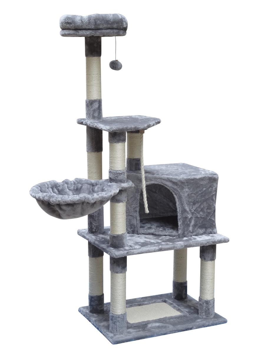 Picture of Qpets CT-202 Qpets 58'' Cat Tree, Stable Cat Tower with Scratching Posts, Big Cat Condo, Play House for Medium Cat or Big Cat