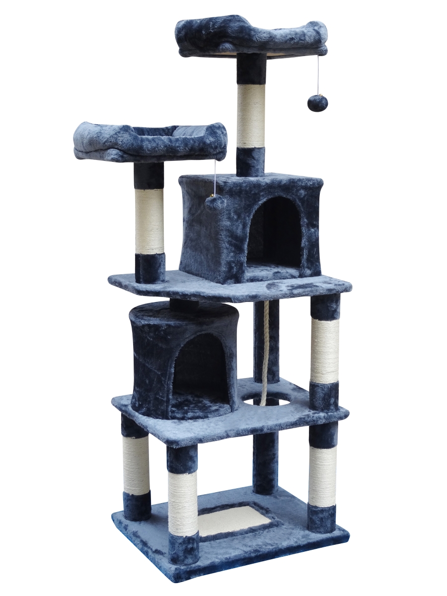Picture of Qpets CT-203 Qpets 62'' Cat Tree, Super Sturdy Cat Tower with Scratching Posts, Big Cat Condo, Play House for Medium Cat or Big Cat