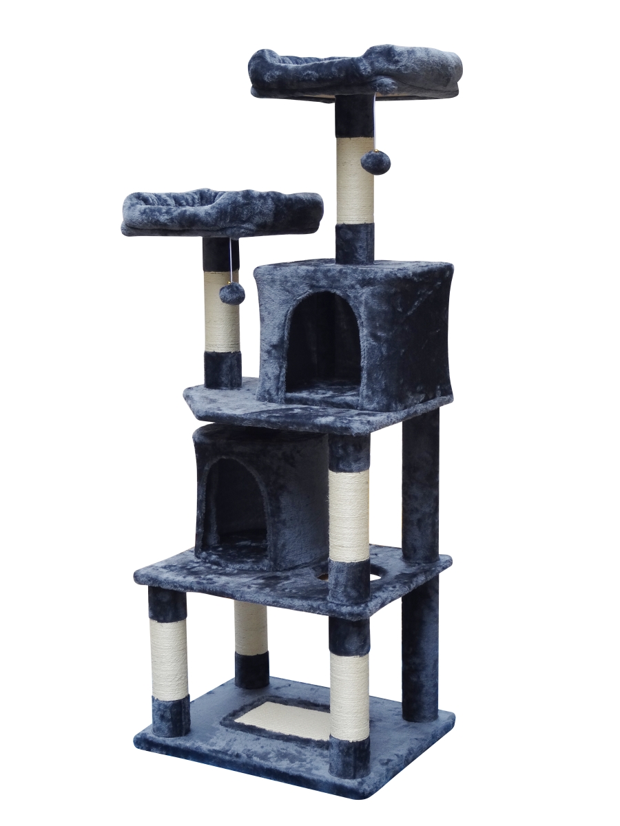 Picture of Qpets CT-203 Qpets 62'' Cat Tree, Super Sturdy Cat Tower with Scratching Posts, Big Cat Condo, Play House for Medium Cat or Big Cat