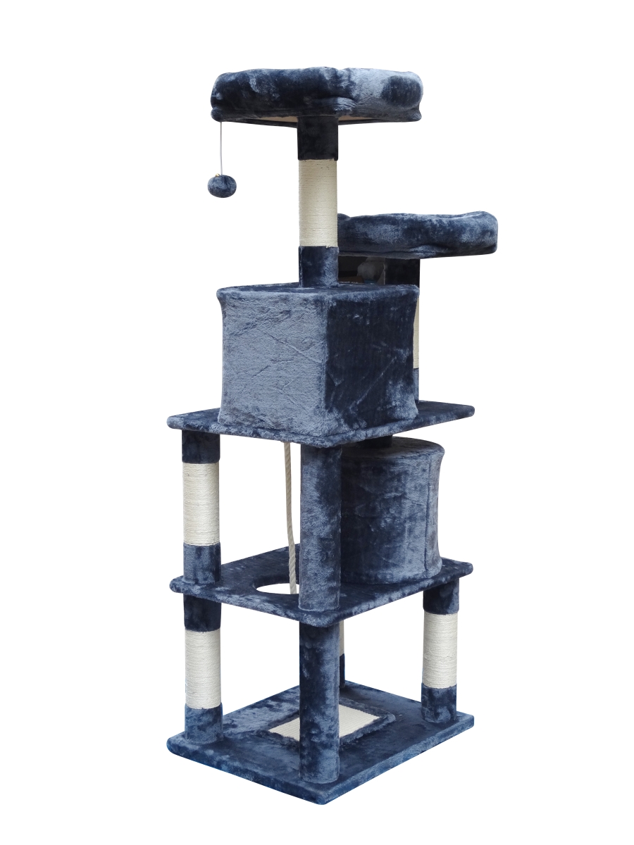 Picture of Qpets CT-203 Qpets 62'' Cat Tree, Super Sturdy Cat Tower with Scratching Posts, Big Cat Condo, Play House for Medium Cat or Big Cat