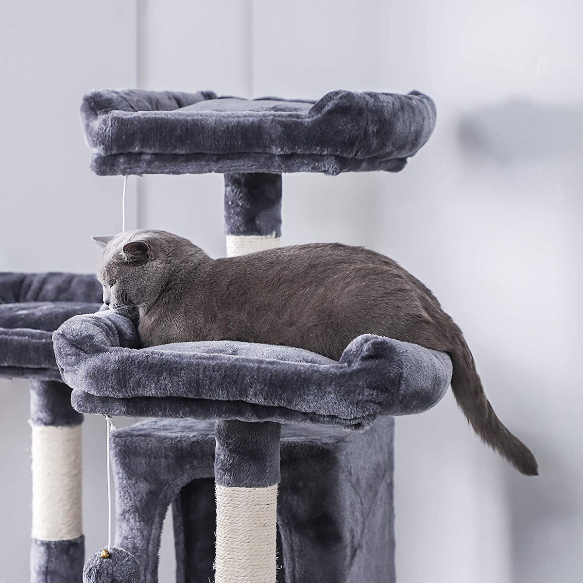 Picture of Qpets CT-203 Qpets 62'' Cat Tree, Super Sturdy Cat Tower with Scratching Posts, Big Cat Condo, Play House for Medium Cat or Big Cat