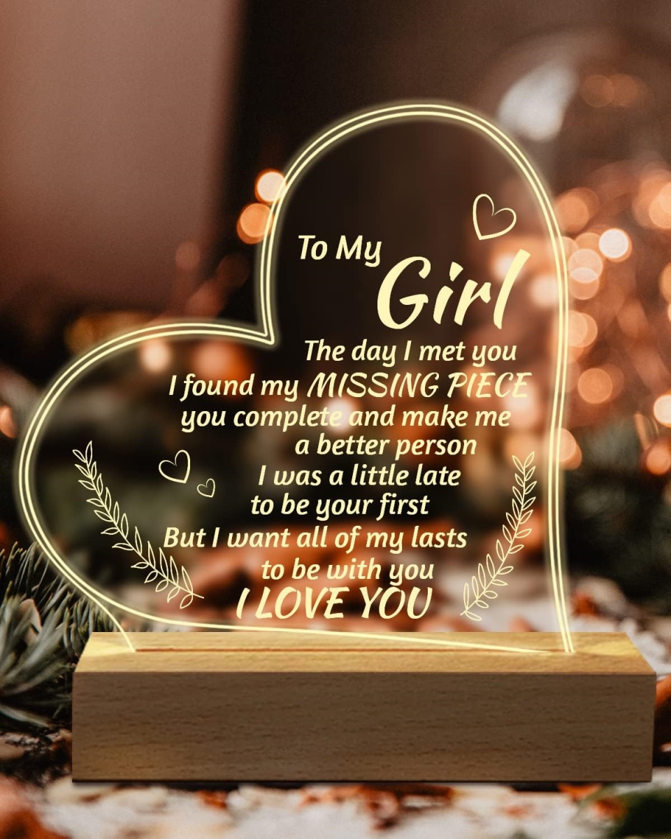 Picture of Giftrry Girl&apos;s Gift Romantic Gifts for Girlfriend&#44; to My Girlfriend Engraved Night Light&#44; I Love You Gifts for Her