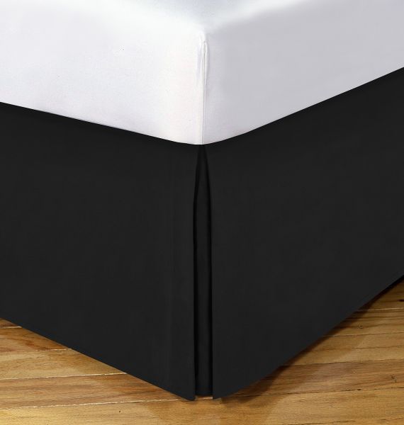 Picture of Todays Home TOH24914BLAC02 Levinsohn Basic Cotton Rich 200TC Tailored 14 in. Bed Skirt  Black - Full