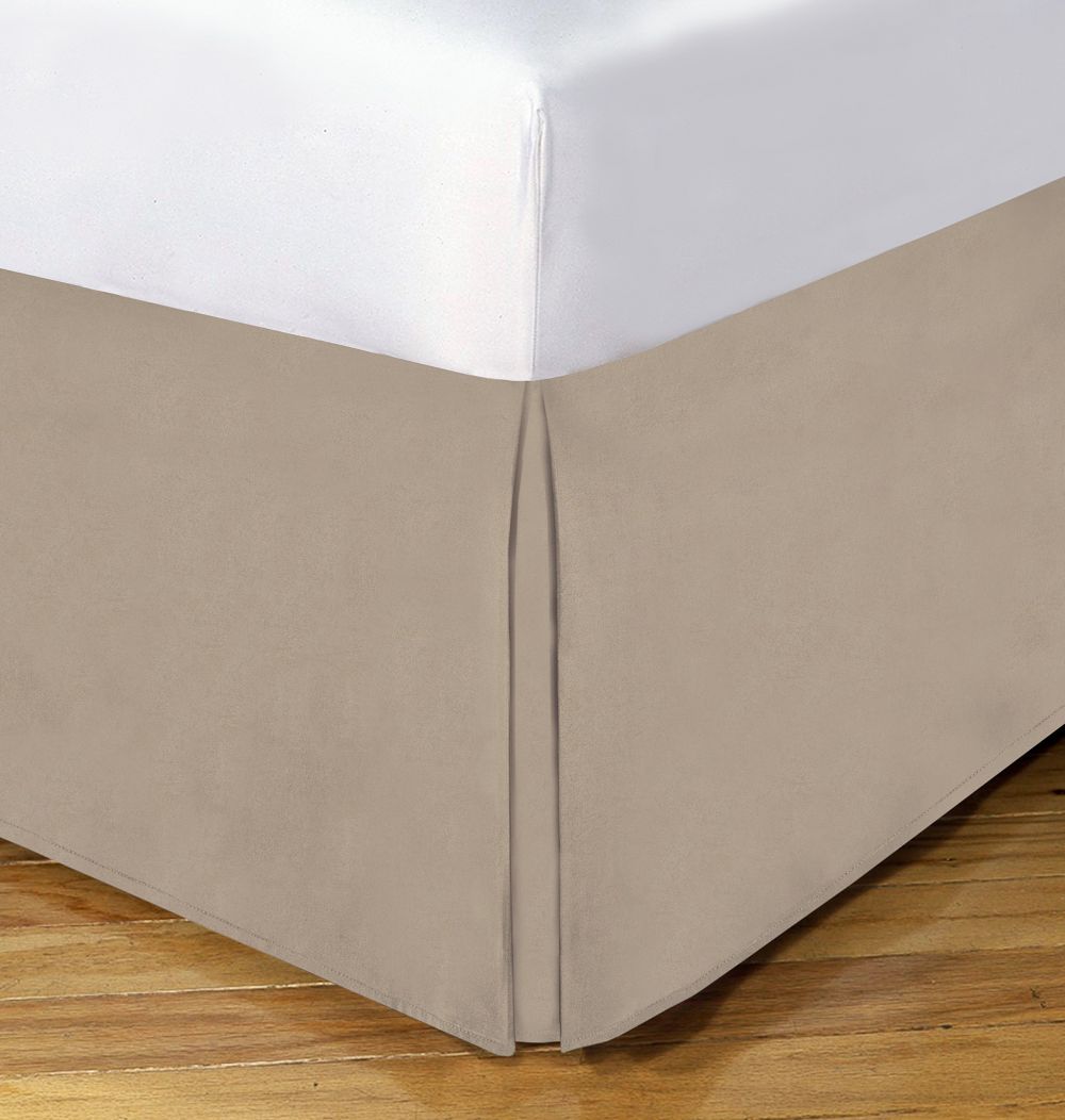 Picture of Todays Home TOH24914MOCH01 Levinsohn Basic Cotton Rich 200TC Tailored 14 in. Bed Skirt  Mocha - Twin