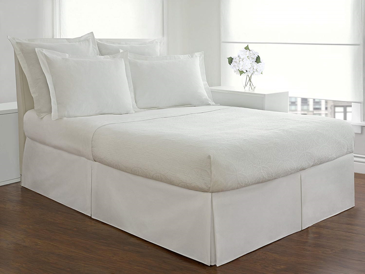 Picture of Belles & Whistles LEV23614IVOR04 14 in. Tailored Ivory Bed Skirt with Pleats&#44; Ivory - King Size
