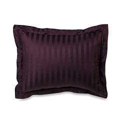 Picture of Fresh Ideas RET298XXPURP07 Luxury Damask Stripe Tailored 500 Thread Count Sham, Purple - Standard Size