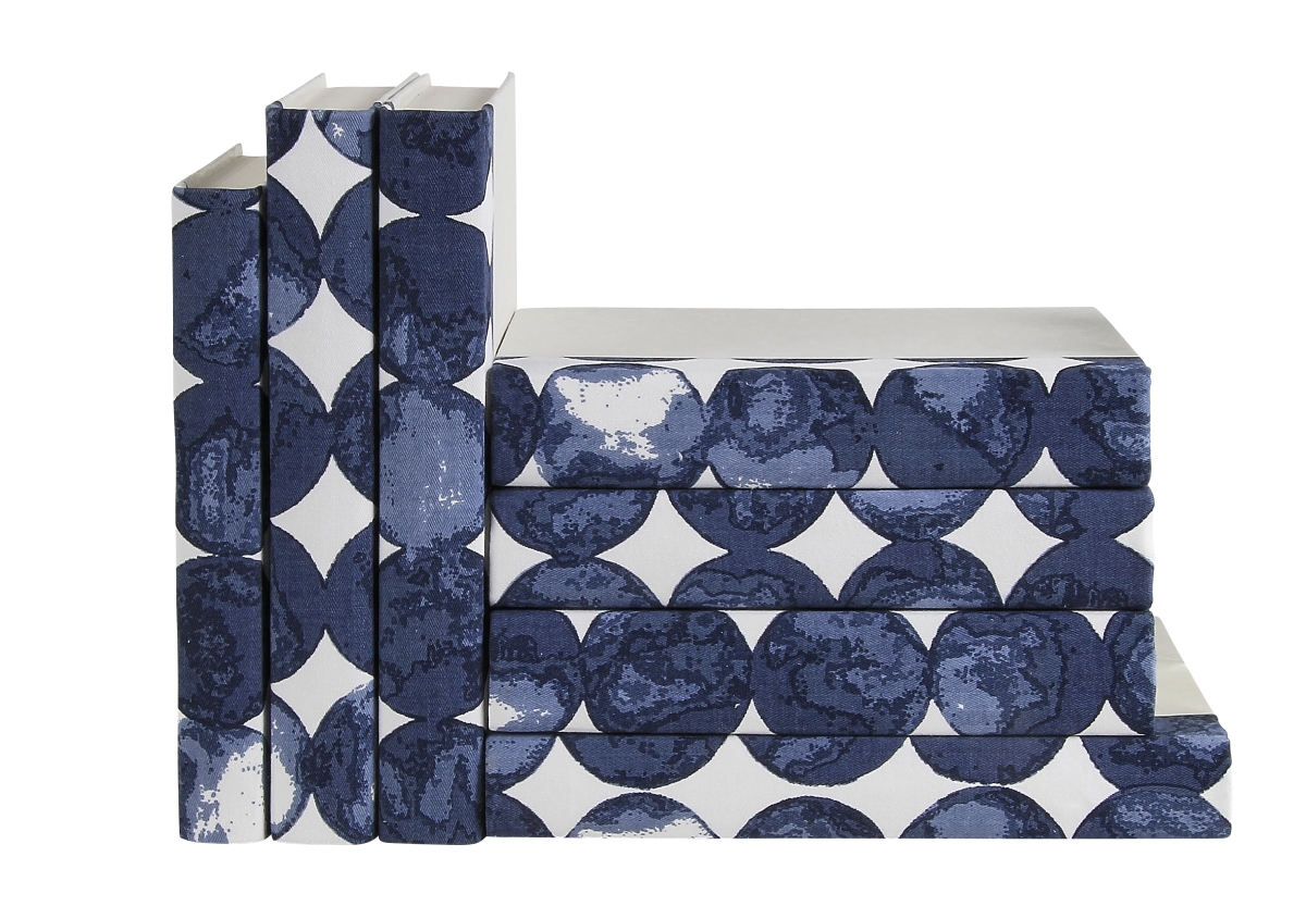 BLU-GLOBES 7.5-9.5 in. Decorative Book Set with Globes Design, Blue - 7 Piece