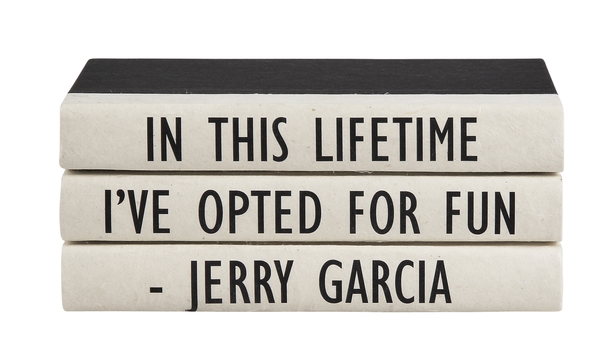 QUOTES-03-OPTED Decorative Book Stack with Jerry Garcia Quote - 3 Piece