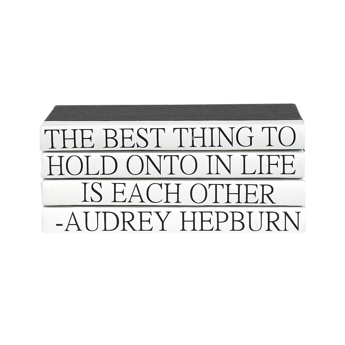 QUOTES-04-AUDREY 9.5 in. Decorative Book Stack with Audrey Hepburn Quotes - 4 Piece
