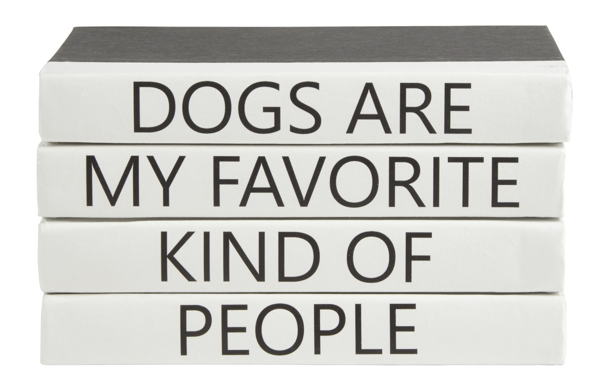 QUOTES-04-DOGS 9.5 in. Decorative Book Stack with Dogs Quotes - 4 Piece