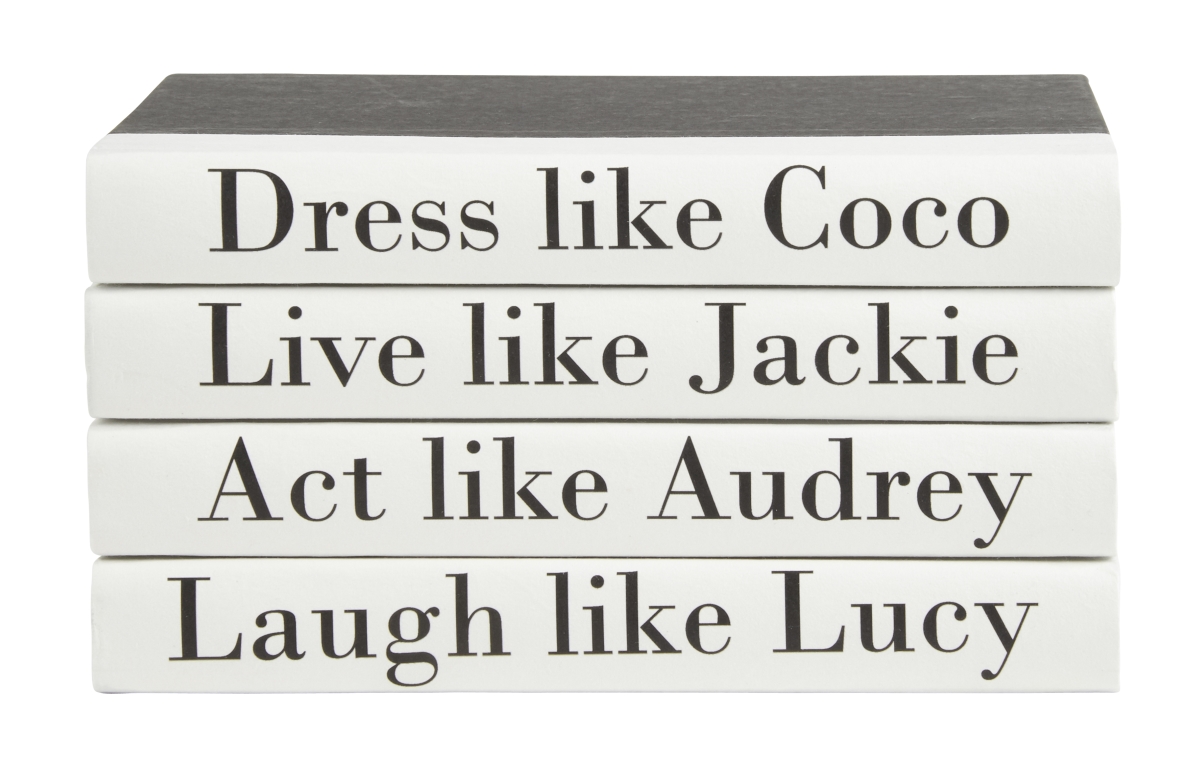 QUOTES-04-LIKE 9.5 in. Decorative Book Stack with Like Quotes - 4 Piece