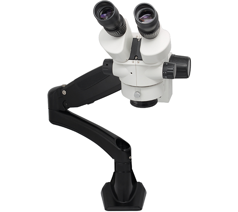 3.5x-45x Z4 Zoom Binoc Microscope with 0.5x Lens on C-Clamp Flex-Arm