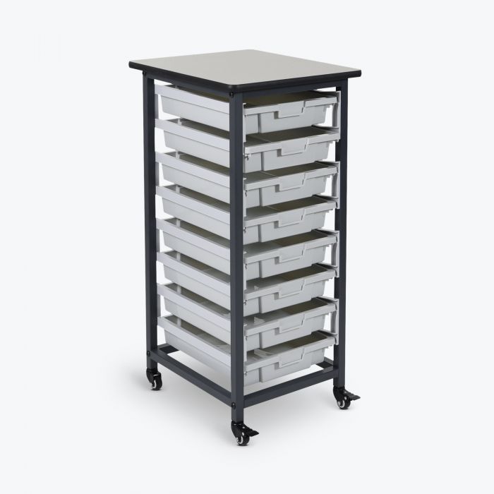 Luxor Workspaces Stackable Storage Bins - 4 Large, Clear (MBS-BIN-4L-CL)