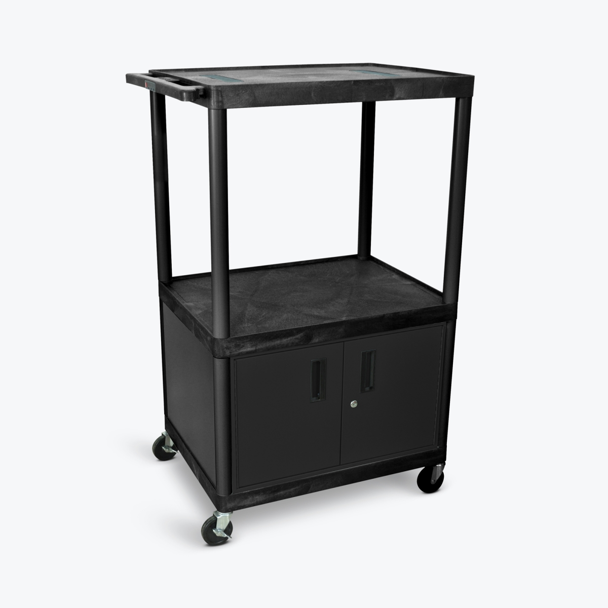 Picture of Luxor LE54C-B 54 in. 3 Shelves AV Cart with Cabinet&#44; Black