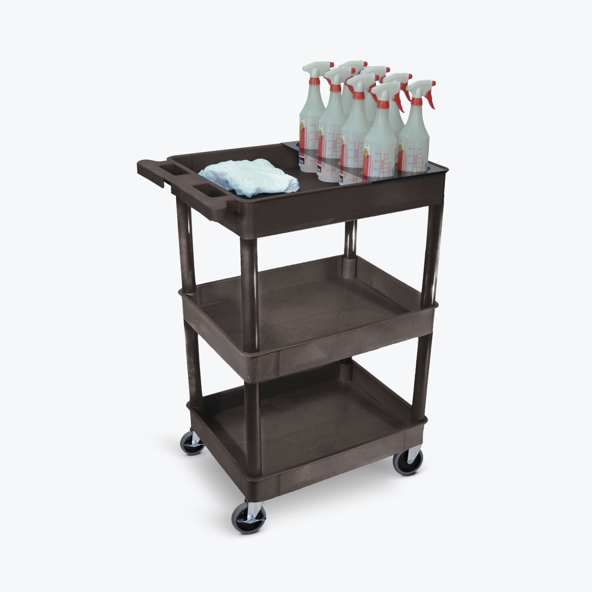 STC111H-B Three Shelves Tub Cart with Bottle Holder -  Luxor