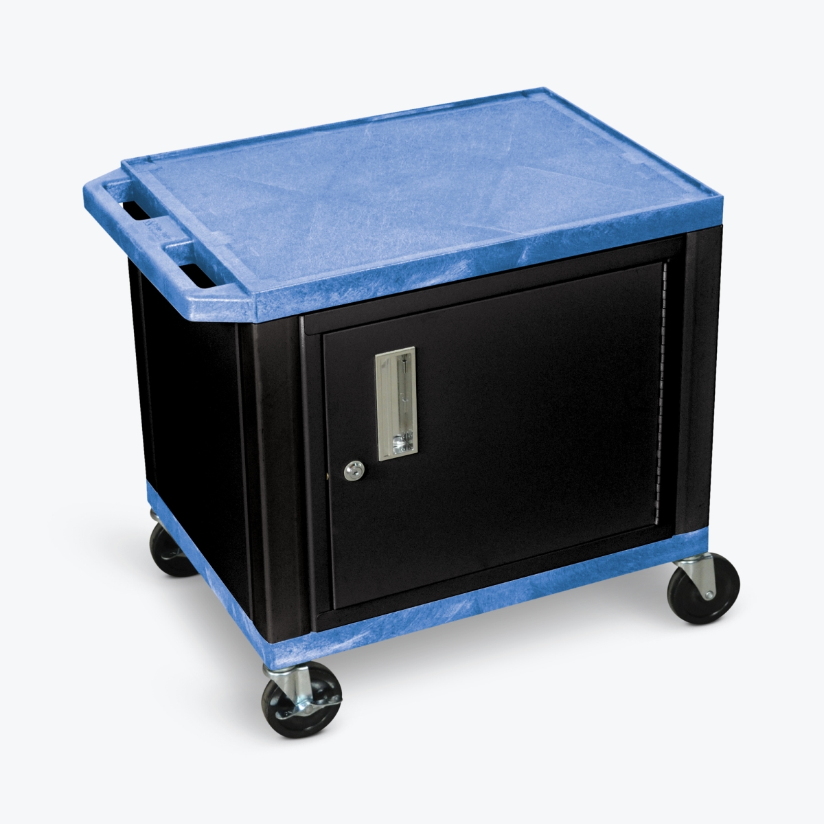 Luxor Workspaces 26" H Av Cart - 2 Shelves Cab - Black Legs (WT26BUC2-B)