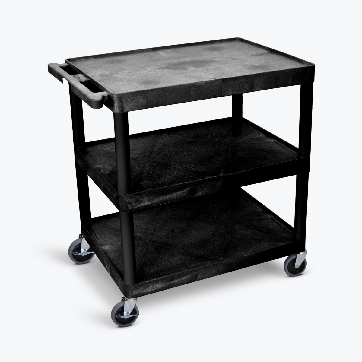 Picture of Luxor HE40-B 3 Shelves Structural Foam Plastic Utility Cart, Black