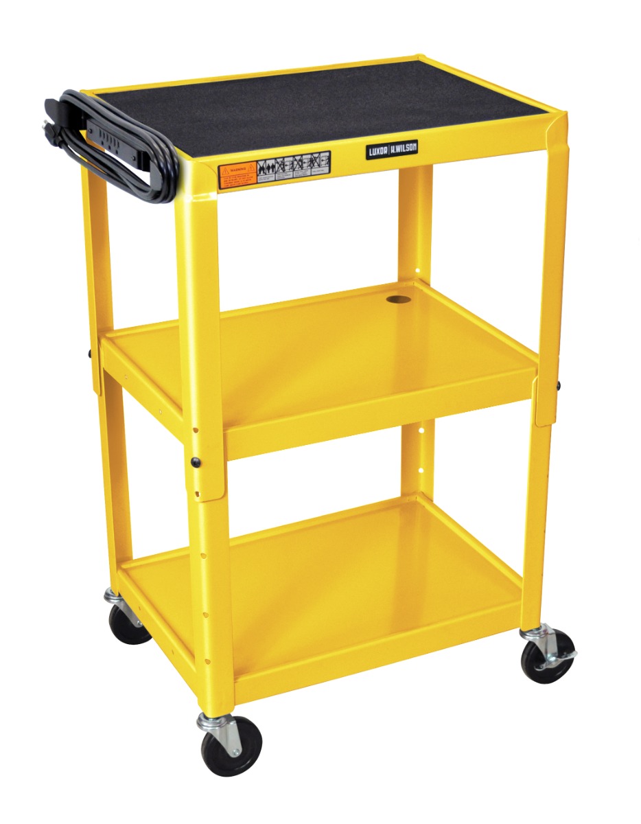 UCMT1-YW Adjustable-Height Steel Utility Cart, Yellow