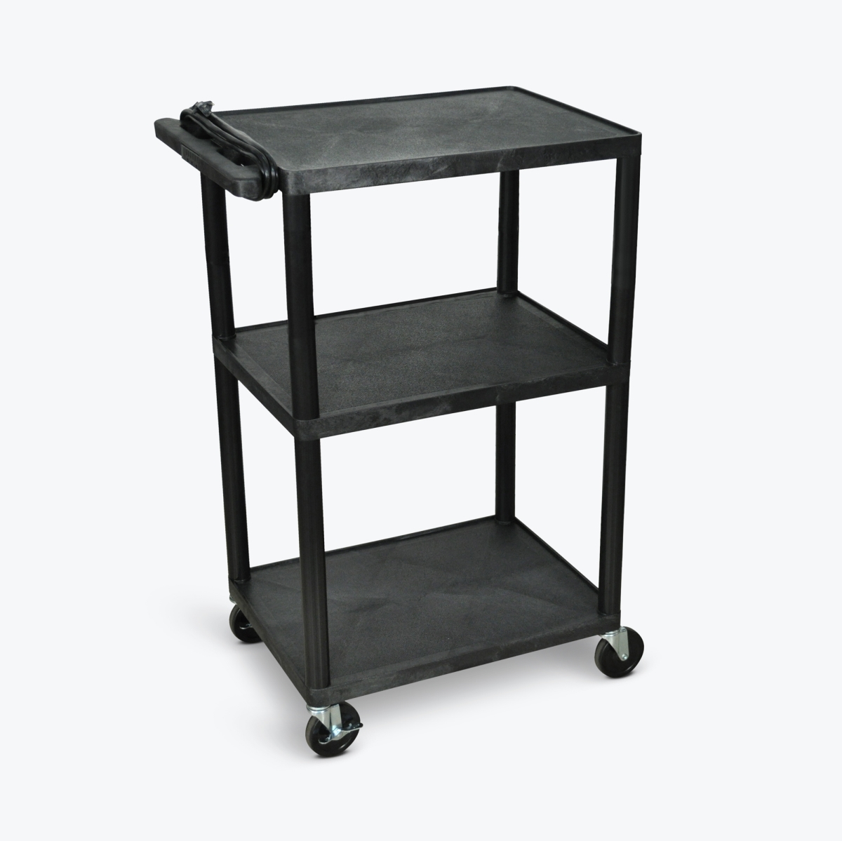 UCPL2E-B 42 in. Utility Cart with Three Shelves - Electric, Black