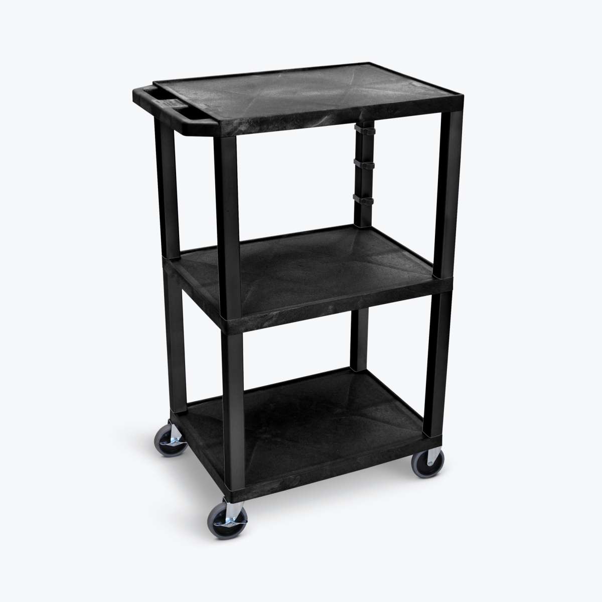 UCPL1E 42 in. 3-Shelf Utility Cart with Electric, Black