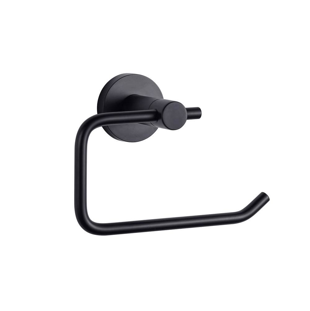 LPH16152MB Bagno Nera Stainless Steel Toilet Paper Holder, Matte Black -  Lexora