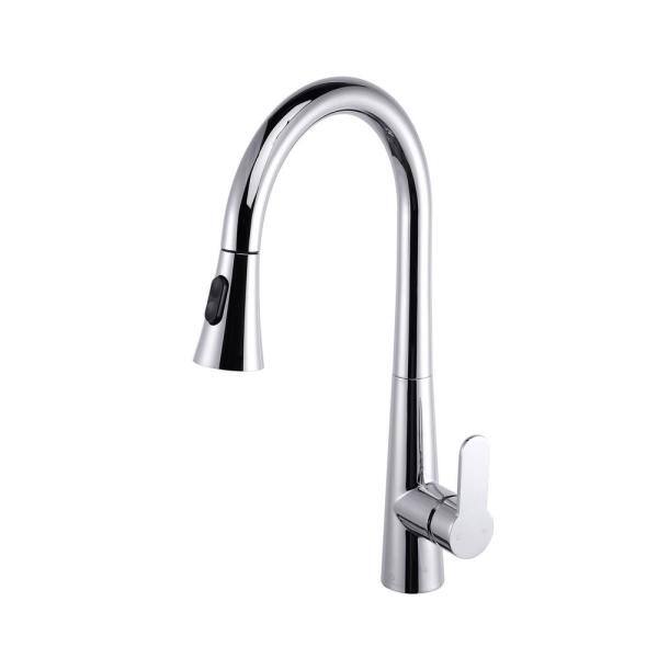 LKFS7011CH Furio Brass Kitchen Faucet with Pull Out Sprayer, Chrome -  Lexora