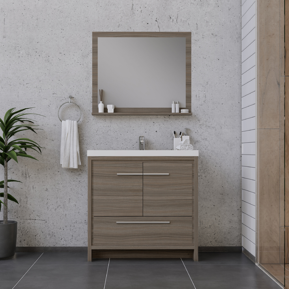 36 in. Sortino Modern Bathroom Vanity, Gray