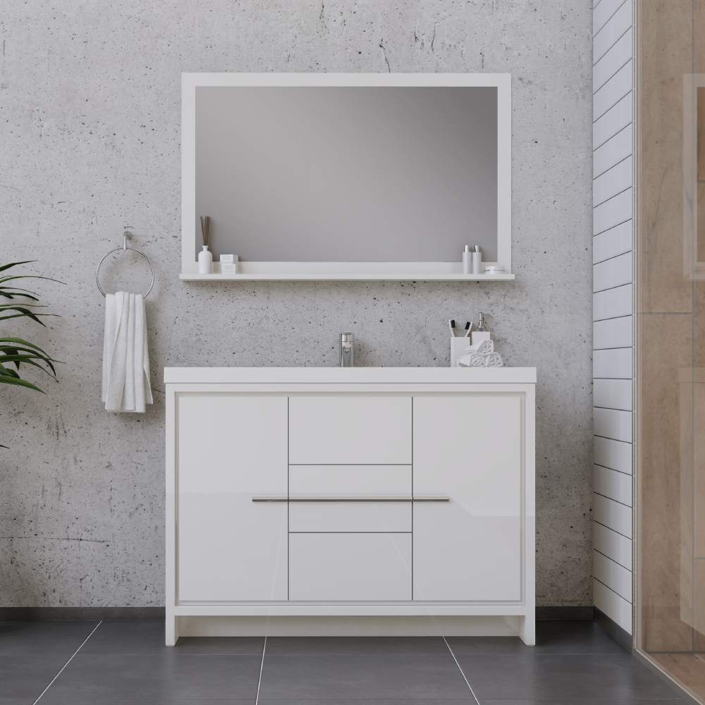 48 in. Sortino Modern Bathroom Vanity, White