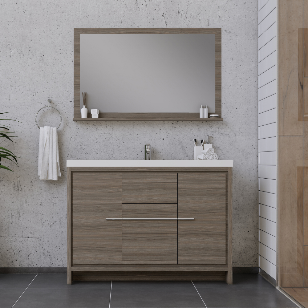 Alya Bath AB-MD648-G 48 in. Sortino Modern Bathroom Vanity, Gray