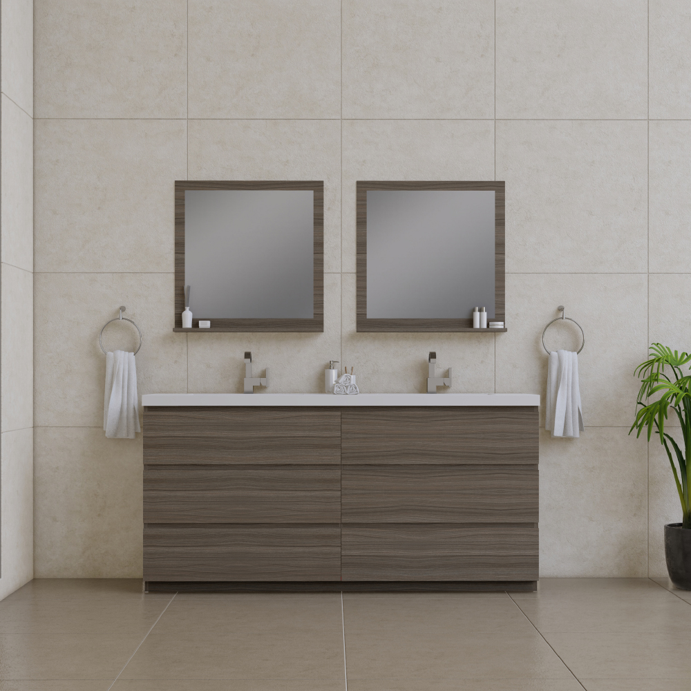 72 in. Paterno Modern Freestanding Bathroom Vanity, Gray