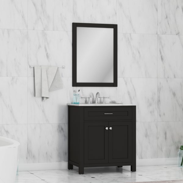 Alya Bath HE-101-102-30-E-M 30 in. Norwalk & Wilmington Bathroom Mirror, Espresso -  GOGO SQUEEZE, HE-101/102-30-E-M