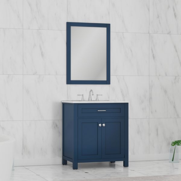 Alya Bath HE-101-102-30-B-M 30 in. Norwalk & Wilmington Bathroom Mirror, Blue -  GOGO SQUEEZE, HE-101/102-30-B-M