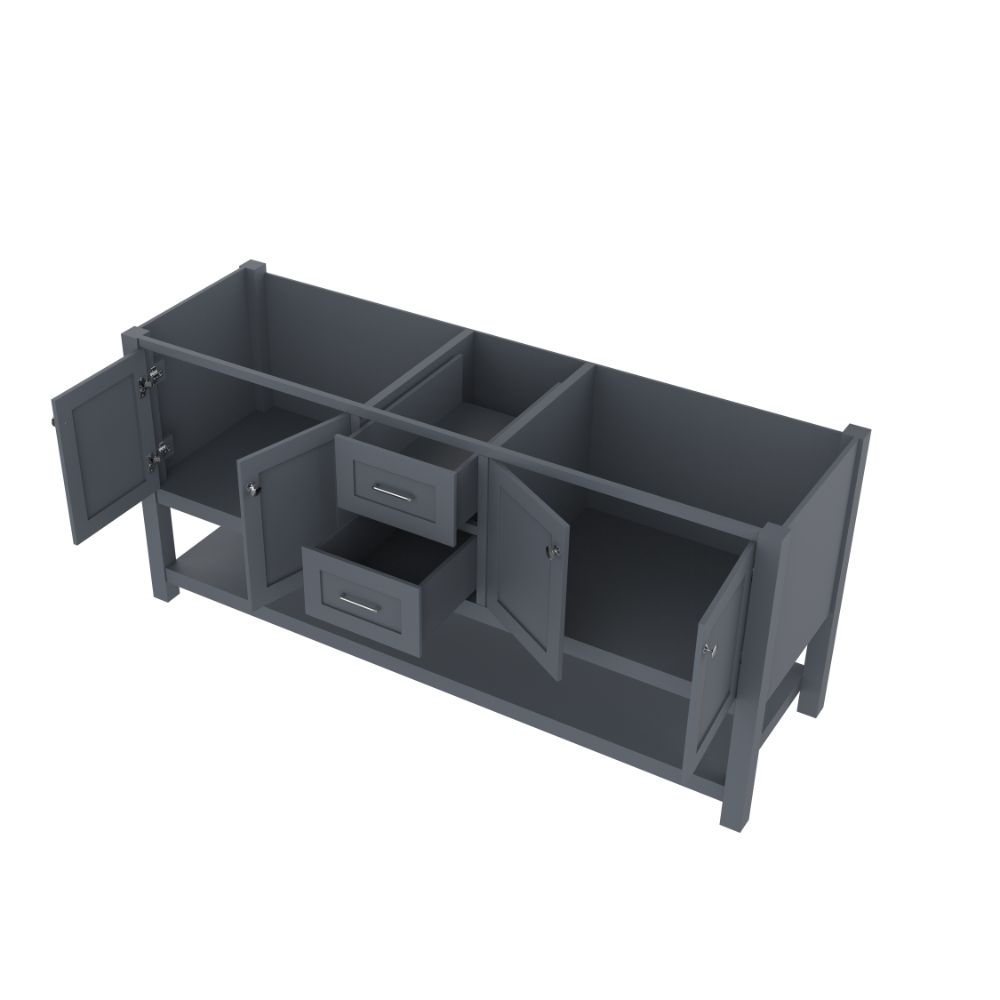 72 in. Wilmington Double Vanity without Top, Gray