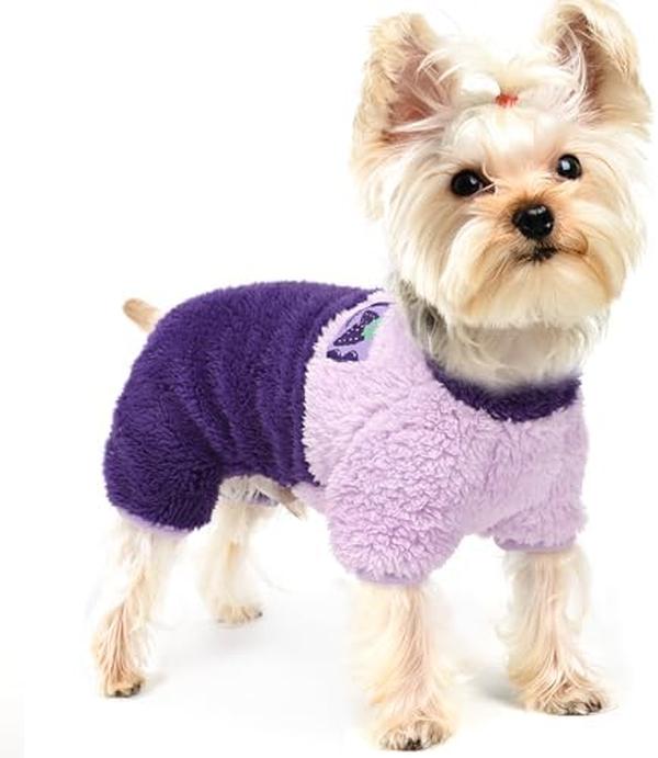 Picture of Nuegear TM57773 Chihuahua Yorkie Teacup Cute Stretch Outfit Apparel Doggie Jumpsuit&#44; Purple - Small