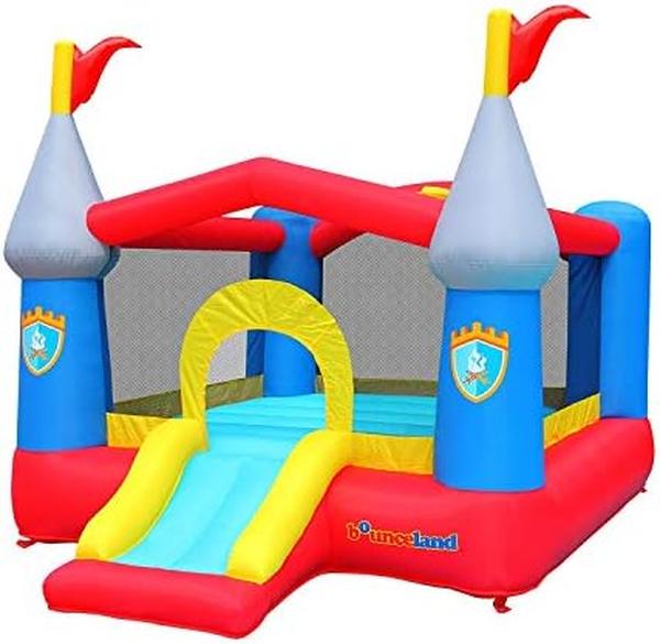 Picture of Nuegear TM57777 Indoor Outdoor Fun Tropical Inflatable Paradise Minions Bounce House with Slide for Kids Ages 3-8