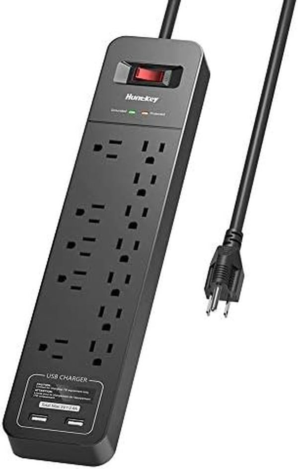 Picture of Nuegear TM57778 12 Outlets with 2 USB A Ports&#44; 6 ft. Heavy Duty Extension Cord Power Strip Surge Protector&#44; Black