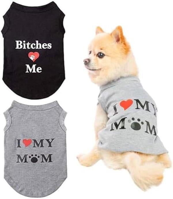 Picture of Nuegear TM57785 Dog T-Shirts Pet Vests with Fashion Printing - Pack of 2
