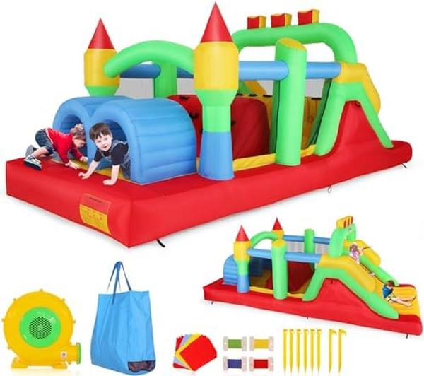 Picture of Nuegear TM57807 Bounce House with Slide Inflatable Durable Sewn Jumper Castle Bouncy House for Kids