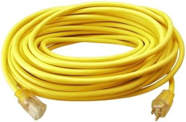 Picture of Nuegear TM57813 50 ft. 2588SW0002 Outdoor Cord 1.67 SJTW Heavy Duty 3 Prong Extension Cord for Commercial Use&#44; Yellow