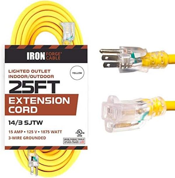 Picture of Nuegear TM58105 25 ft. 14 Gauge 15 Amp Heavy Duty Power Extension Cords&#44; Yellow