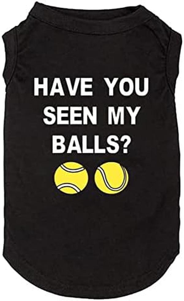 Picture of Nuegear TM57540 You Seen My Ball Dog Funny Clothes Shirts Print Dog Vest&#44; Black - Extra Large