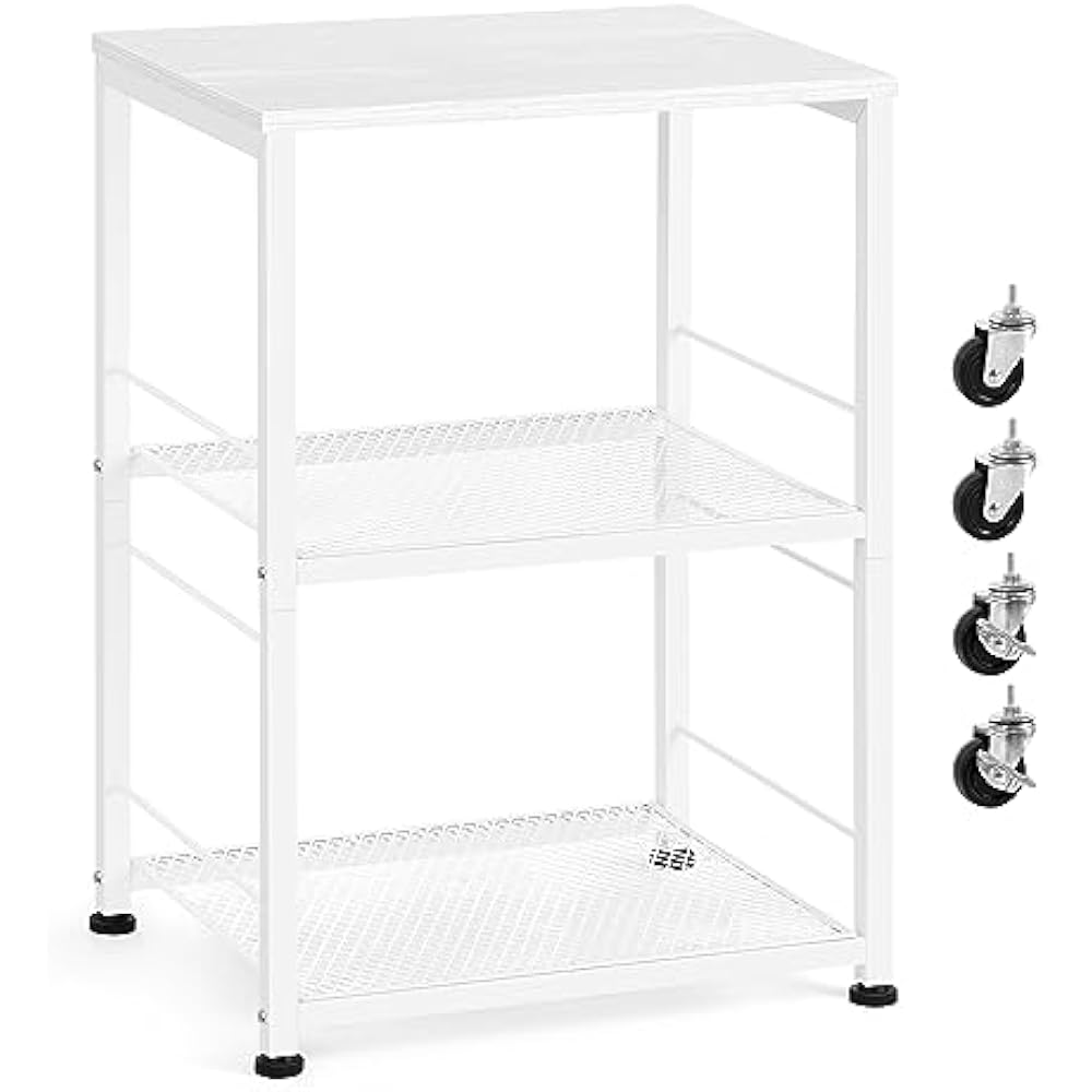 Picture of Nuegear TM57546 Nightstand with 2-Tier Storage Shelf&#44; White