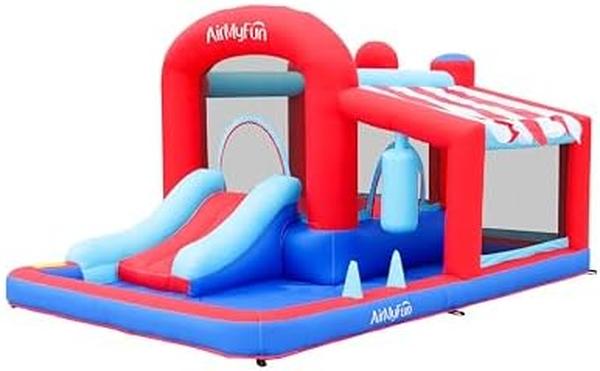 Picture of Nuegear TM57555 15 x 14.8 ft. Big Inflatable Bounce House with GFCI Blower&#44; Double Basketball Hoop