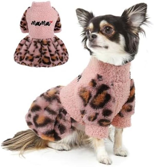 Picture of Nuegear TM57828 Soft Stretchy Fleece Dog Sweater Dress&#44; Pink - Small