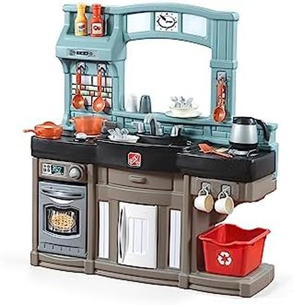 Picture of Nuegear TM57849 Kids Pretend Play Kitchen Set with Sounds&#44; Lights&#44; Cooking Stove&#44; Sink & Play Food&#44; Green