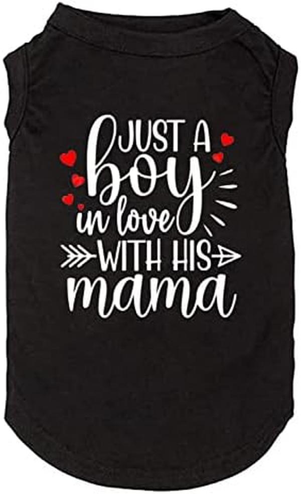 Picture of Nuegear TM57853 Clothes Just a Boy in Love with Mama Pet Vest&#44; Boy Black - Large