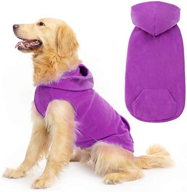 Picture of Nuegear TM57857 Cold Weather Spring Dog Sweatshirt Hoodie Vest with O-Ring&#44; Purple - Extra Large