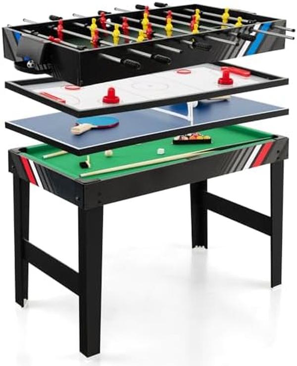 Picture of Nuegear TM57876 49 in. 4-in-1 Multi Game Table with Adult Size Foosball Table&#44; Slide Hockey Table & Ping Pong Table