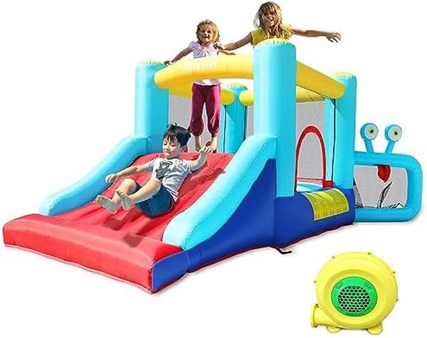Picture of Nuegear TM57613 9 ft. x 8 ft. 5 in. x 84 in. Slidetastic Mega Bouncer Bounce House for Kids Ages 3